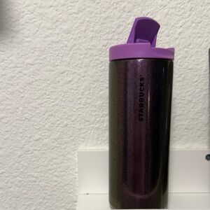Starbucks Glittery Purple Tumbler with Lid 12 Oz